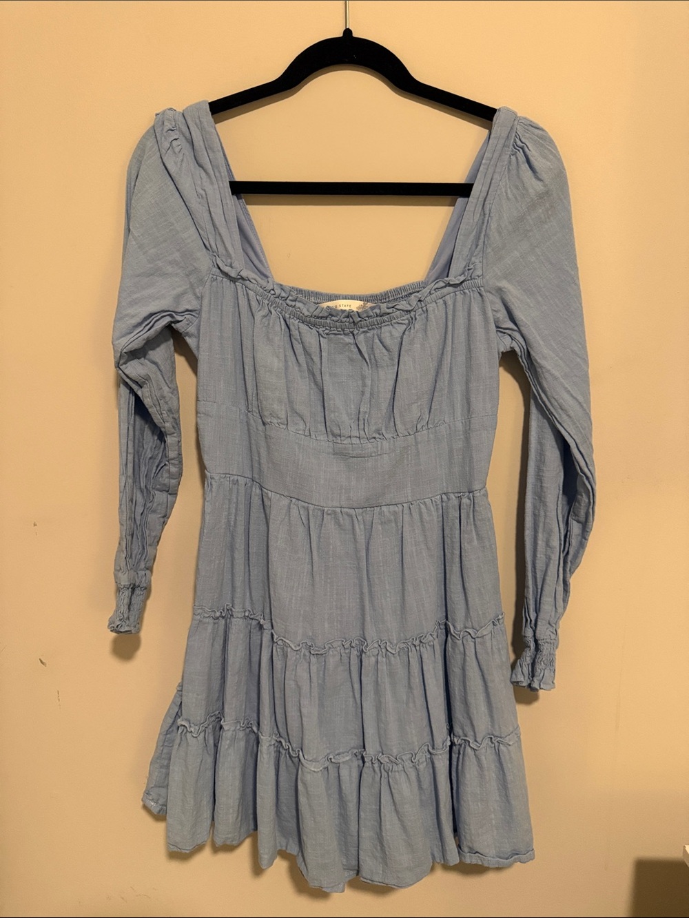 Altar'd State Blue Long Sleeve Mini Dress